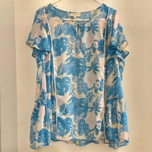 MODCLOTH Brunch's Best Top in Tropical Blue - Picture 3 of 5